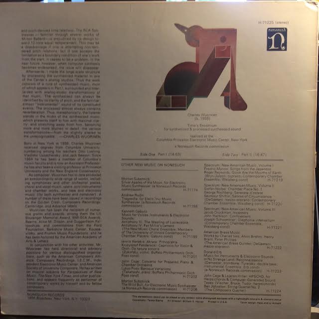 Time's Encomium (For Synthesized & Processed Synthesized Sound) (VINYL) | Near Mint (NM or M-) Near Mint (NM or M-) - EXPERIMENTAL / USED *NEAR MINT*