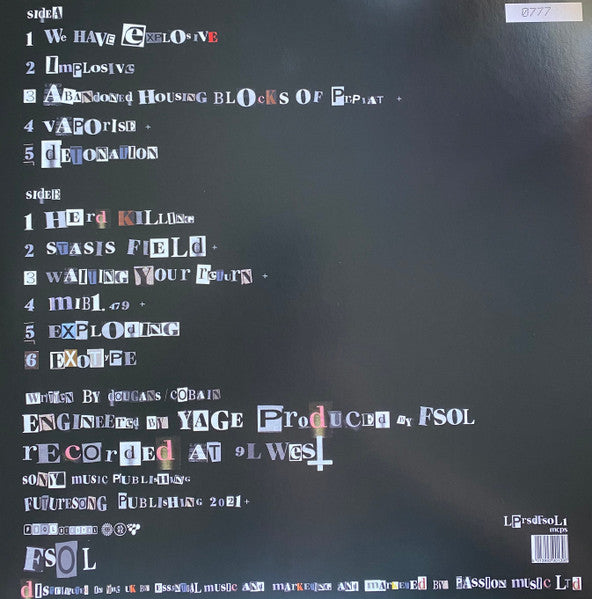 FSOL - We Have Explosive (VINYL LP) | USED Near Mint (NM or M-) Near Mint (NM or M-) - EXPERIMENTAL / USED *NEAR MINT*