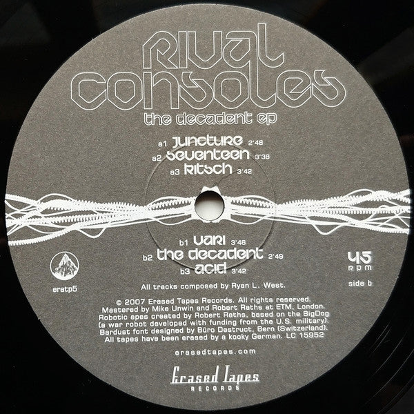 Rival Consoles - The Decadent EP | Mint (M) Mint (M) - EXPERIMENTAL