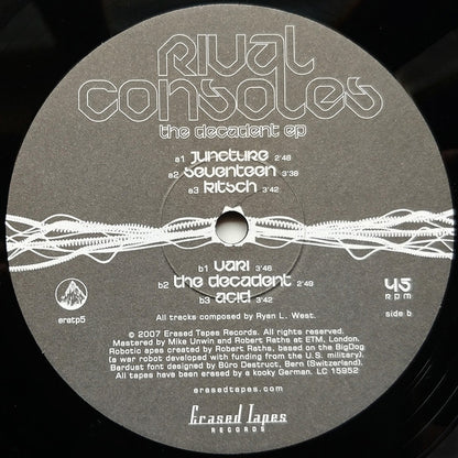 Rival Consoles - The Decadent EP | Mint (M) Mint (M) - EXPERIMENTAL