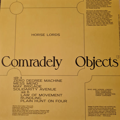 Horse Lords - Comradely Objects (Black Vinyl) | Mint (M) Mint (M) - EXPERIMENTAL *SEALED*