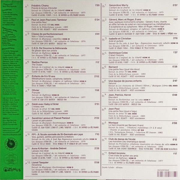 Various - Prends Le Temps D'écouter - Musique D'expression Libre Dans Les Classes Freinet / Tape Music, Sound Experiments And Free Folk Songs From Freinet Classes - 1962​/​1982 | Mint (M) Mint (M) - EXPERIMENTAL