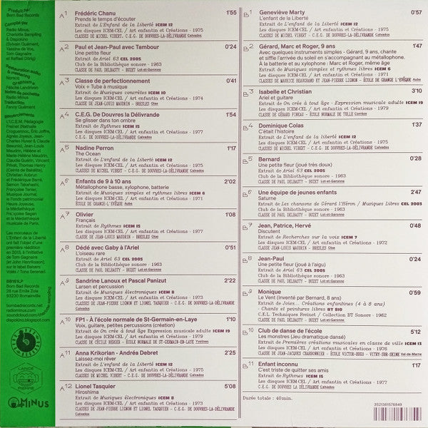 Various Prends Le Temps D'écouter - Musique D'expression Libre Dans Les Classes Freinet / Tape Music, Sound Experiments And Free Folk Songs From Freinet Classes - 1962/1982 LP Mint (M) Mint (M)