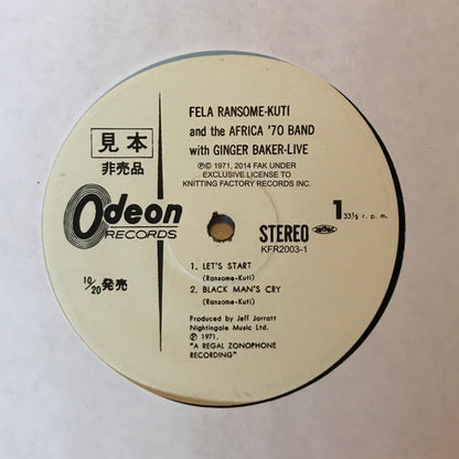 Fela Kuti And Africa 70 With Ginger Baker Live! Knitting Factory Records, Odeon LP, Album, RE Mint (M) Mint (M)