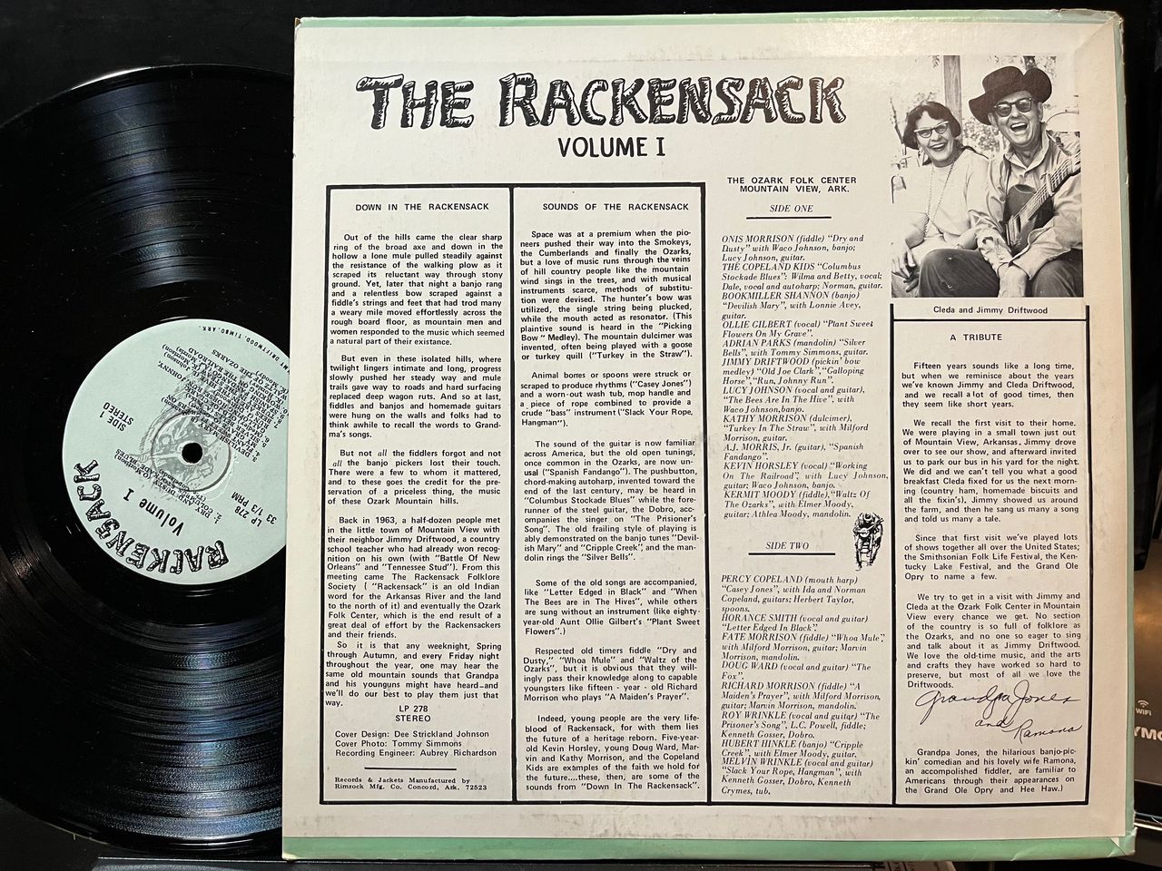 Various - The Rackensack, Volume I (VINYL) | Near Mint (NM) Excellent+ (EX+) - FOLK/BLUEGRASS / USED *NEAR MINT*