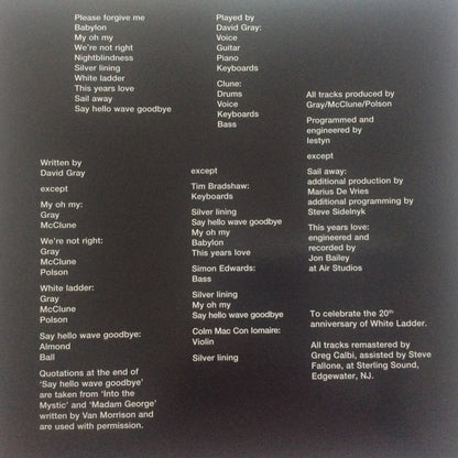 White Ladder: 20th Anniversary (WHITE VINYL) | Mint (M) Mint (M) - FOLK/INDIE *SEALED/COLOR*
