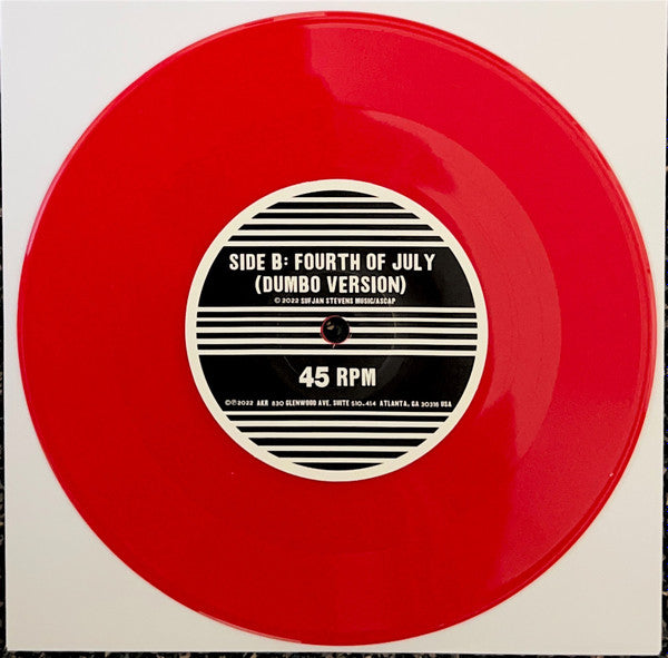 Sufjan Stevens - Fourth Of July (TRANSPARENT RED 7" VINYL) | Mint (M) Mint (M) - FOLK *NEW/COLOR/7"*