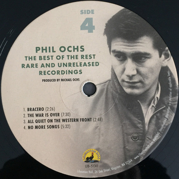 Phil Ochs - The Best Of The Rest: Rare And Unreleased Recordings (VINYL 2xLP LIBERATION HALL LIB-5130 2023) | Mint (M) Near Mint (NM) - FOLK / NEW *SEALED*