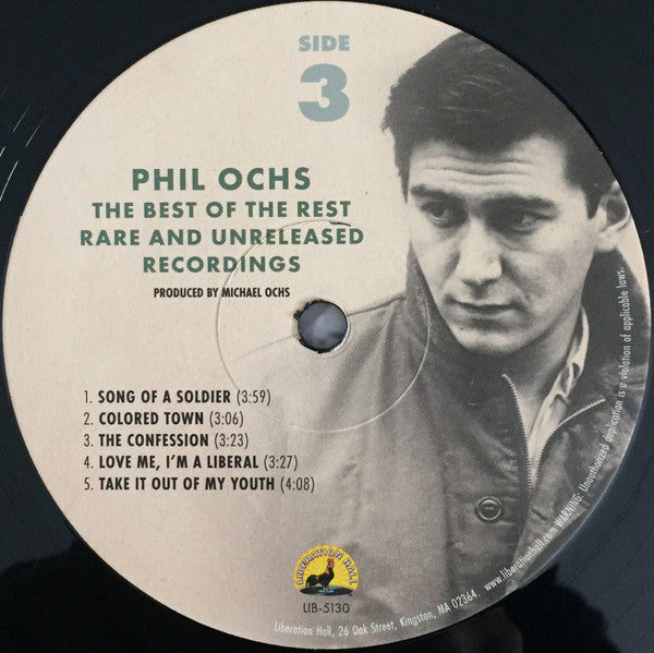 Phil Ochs - The Best Of The Rest: Rare And Unreleased Recordings (VINYL 2xLP LIBERATION HALL LIB-5130 2023) | Mint (M) Near Mint (NM) - FOLK / NEW *SEALED*