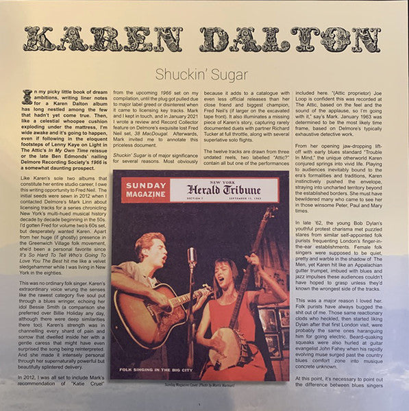 Karen Dalton - Shuckin' Sugar (SKY BLUE VINYL LP Delmore Recording Society DE035AB) | - FOLK *SEALED/COLOR*
