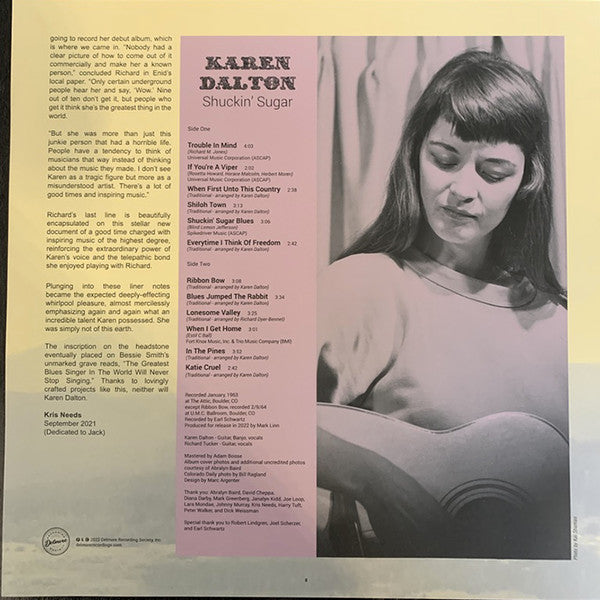 Karen Dalton - Shuckin' Sugar (SKY BLUE VINYL LP Delmore Recording Society DE035AB) | - FOLK *SEALED/COLOR*
