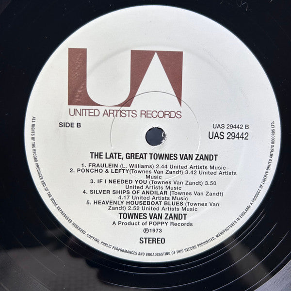 The Late Great Townes Van Zandt (VINYL) | Mint (M) Mint (M) - FOLK *SEALED*