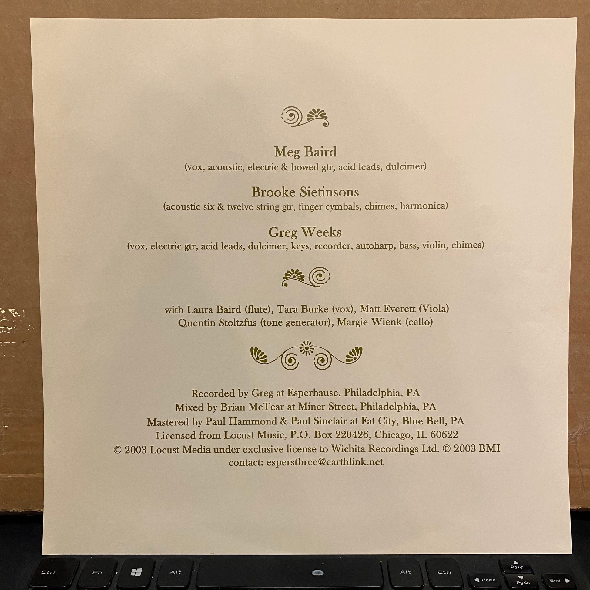 Espers - Espers | Excellent (EX) Excellent (EX) - FOLK / USED *EXCELLENT+*