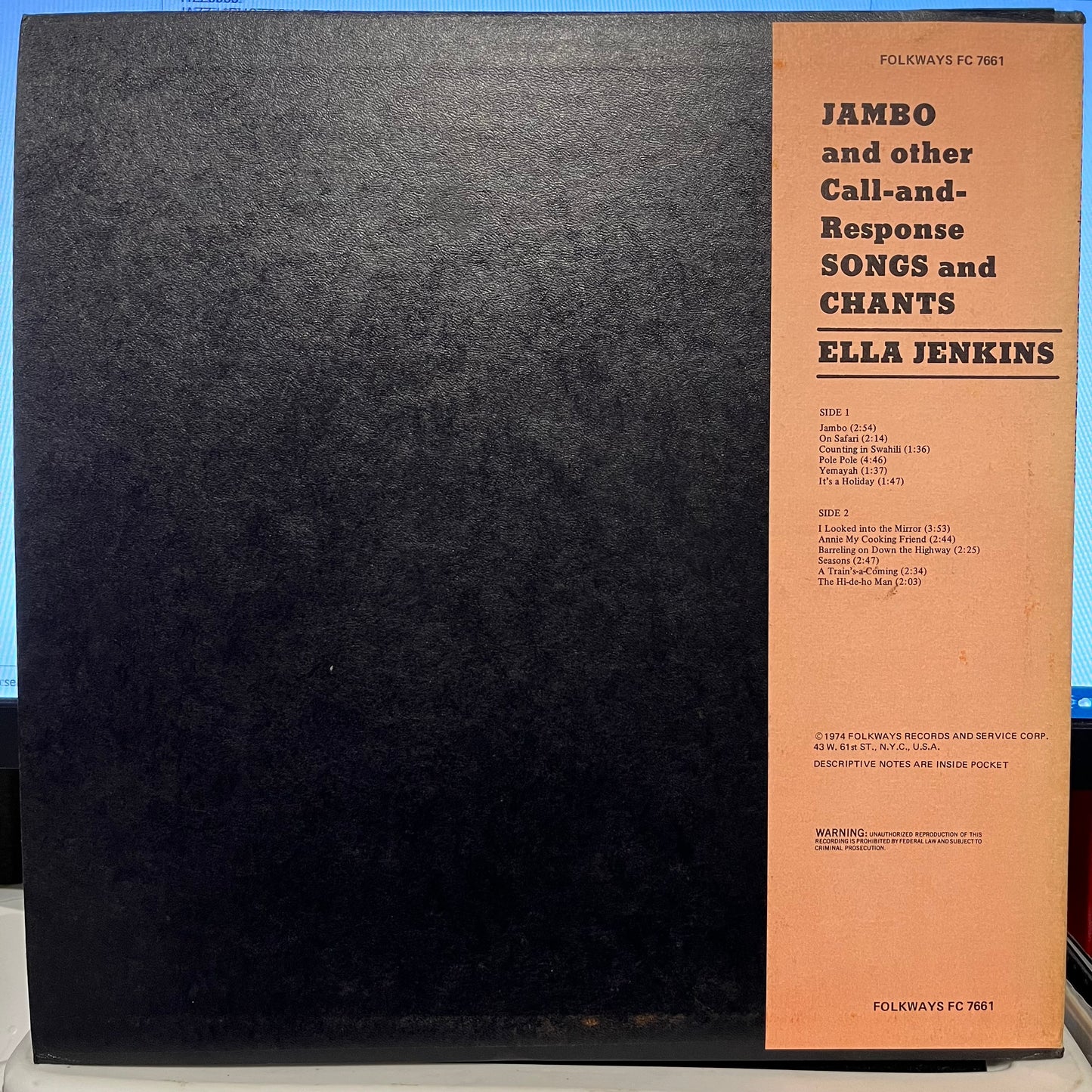 Ella Jenkins - Jambo And Other Call And Response Songs And Chants | Excellent (EX) Near Mint (NM) - FOLK / USED *EXCELLENT+*