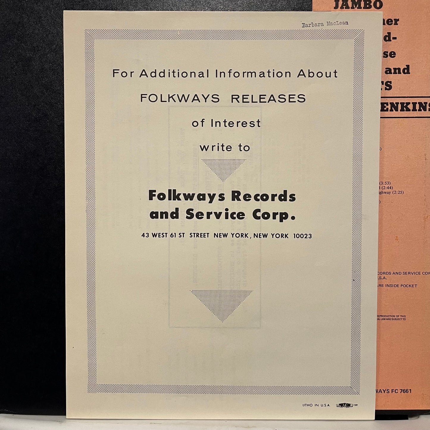 Ella Jenkins - Jambo And Other Call And Response Songs And Chants | Excellent (EX) Near Mint (NM) - FOLK / USED *EXCELLENT+*