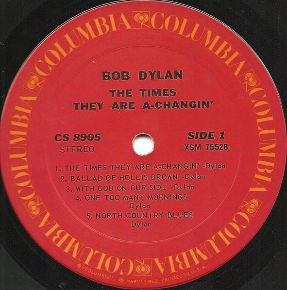 Bob Dylan - The Times They Are A-Changin' (VINYL LP) | Excellent+ (EX+) Very Good Plus (VG+) - FOLK / USED *EXCELLENT+*