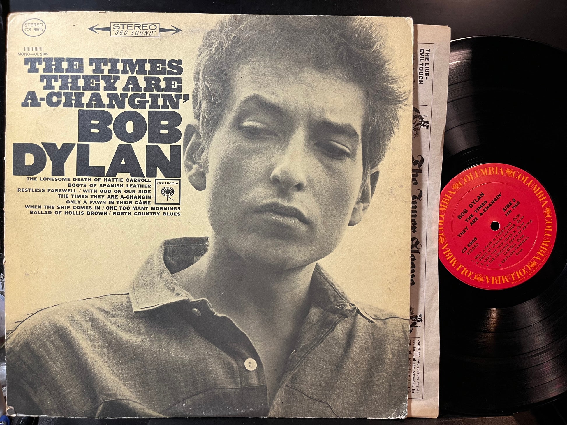 Bob Dylan - The Times They Are A-Changin' (VINYL LP) | Excellent+ (EX+) Very Good Plus (VG+) - FOLK / USED *EXCELLENT+*