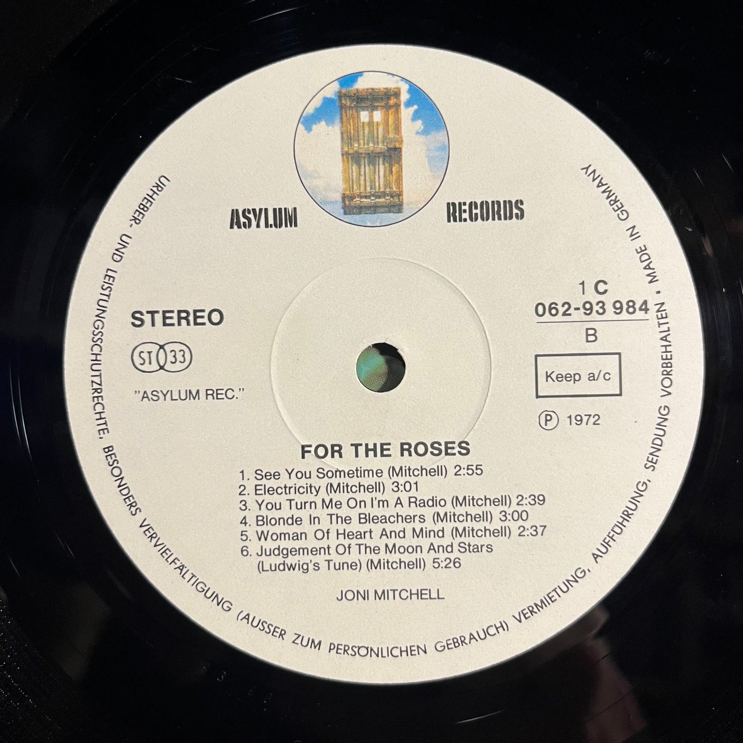 Joni Mitchell - For The Roses *GERMANY* | Excellent (EX) Excellent (EX) - FOLK / USED *EXCELLENT+*