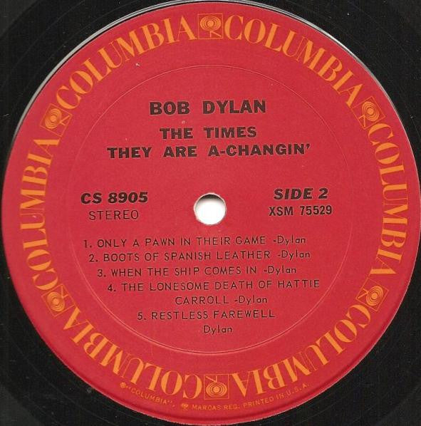 Bob Dylan - The Times They Are A-Changin' (VINYL LP) | Excellent+ (EX+) Very Good Plus (VG+) - FOLK / USED *EXCELLENT+*