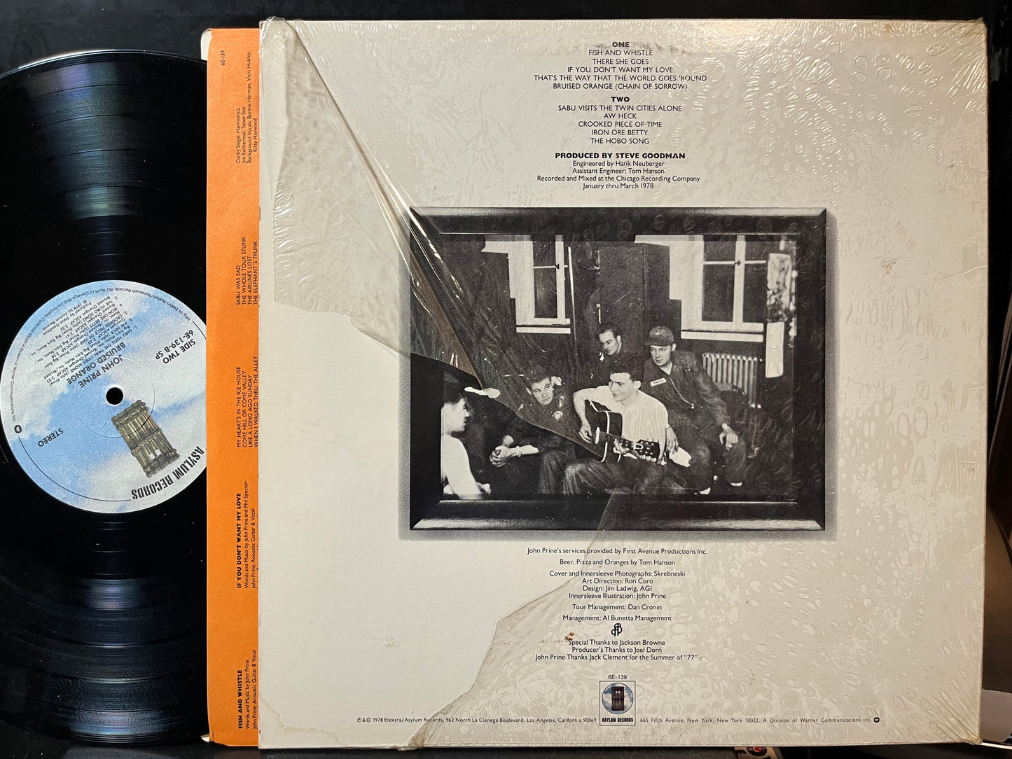 John Prine - Bruised Orange (VINYL LP ASYLUM 6E-139) | USED Excellent+ (EX+) Near Mint (NM) - FOLK / USED *EXCELLENT+*