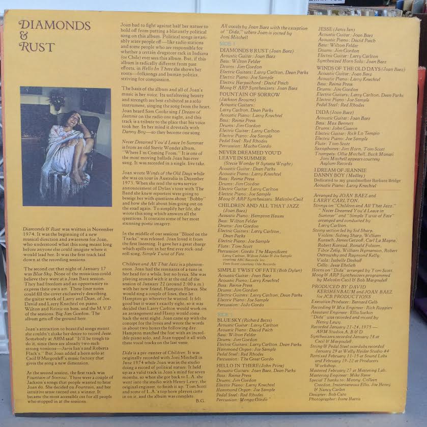 Diamonds & Rust (VINYL) | Excellent+ (EX+) Near Mint (NM or M-) - FOLK / USED *EXCELLENT+*