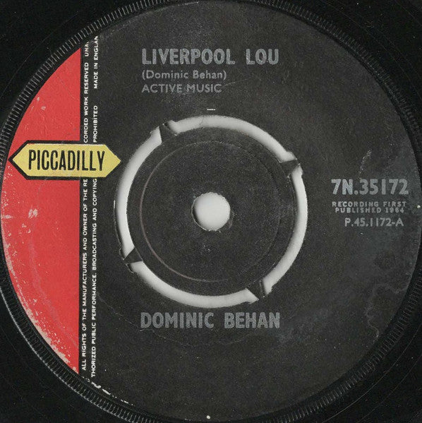 Dominic Behan - Liverpool Lou (7" VINYL) | Excellent+ (EX+) Generic - FOLK / USED *EXCELLENT+*