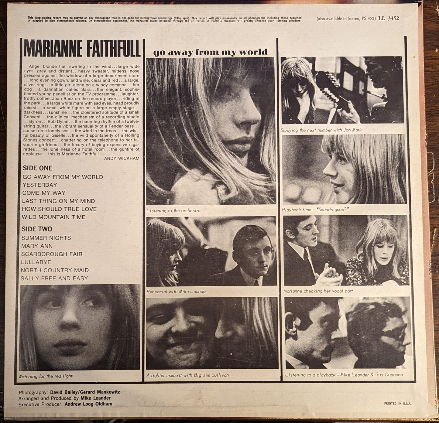 Marianne Faithfull - Go Away From My World *MONO* | Excellent (EX) Near Mint (NM) - FOLK / USED *EXCELLENT+*