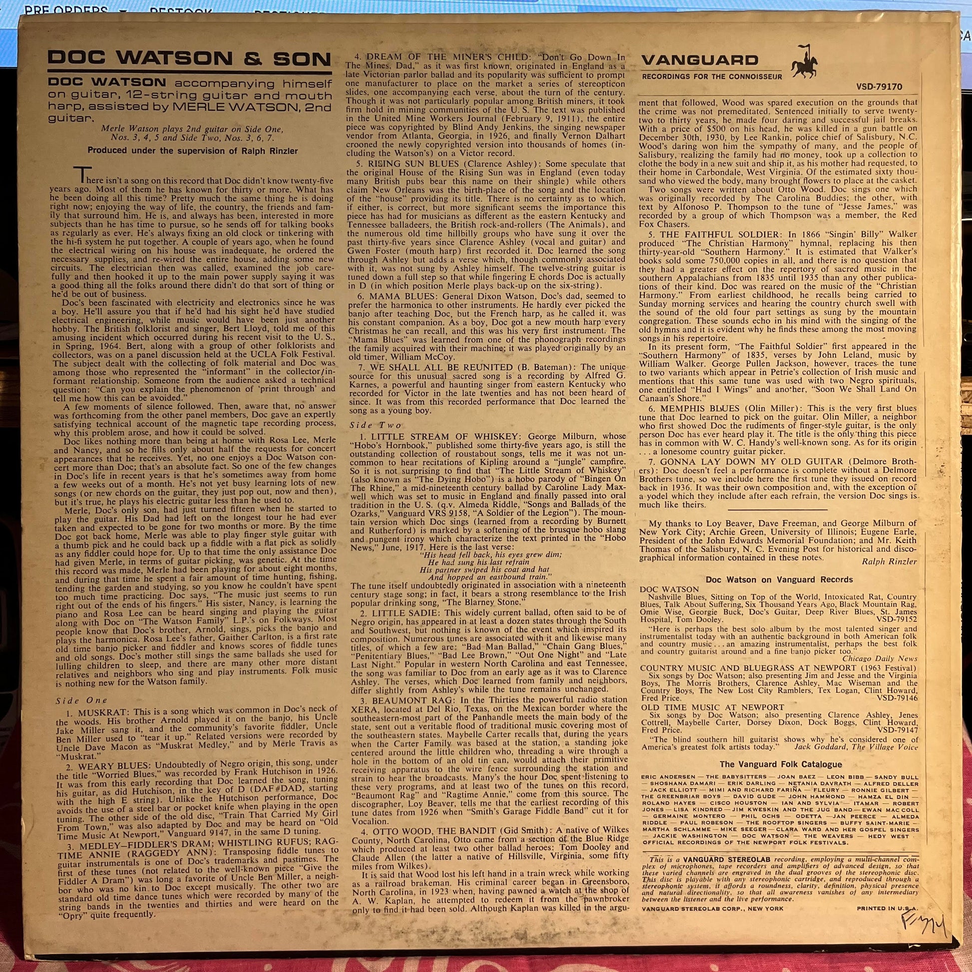 Doc & Merle Watson - Doc Watson & Son | Excellent (EX) Excellent (EX) - FOLK / USED *EXCELLENT+*
