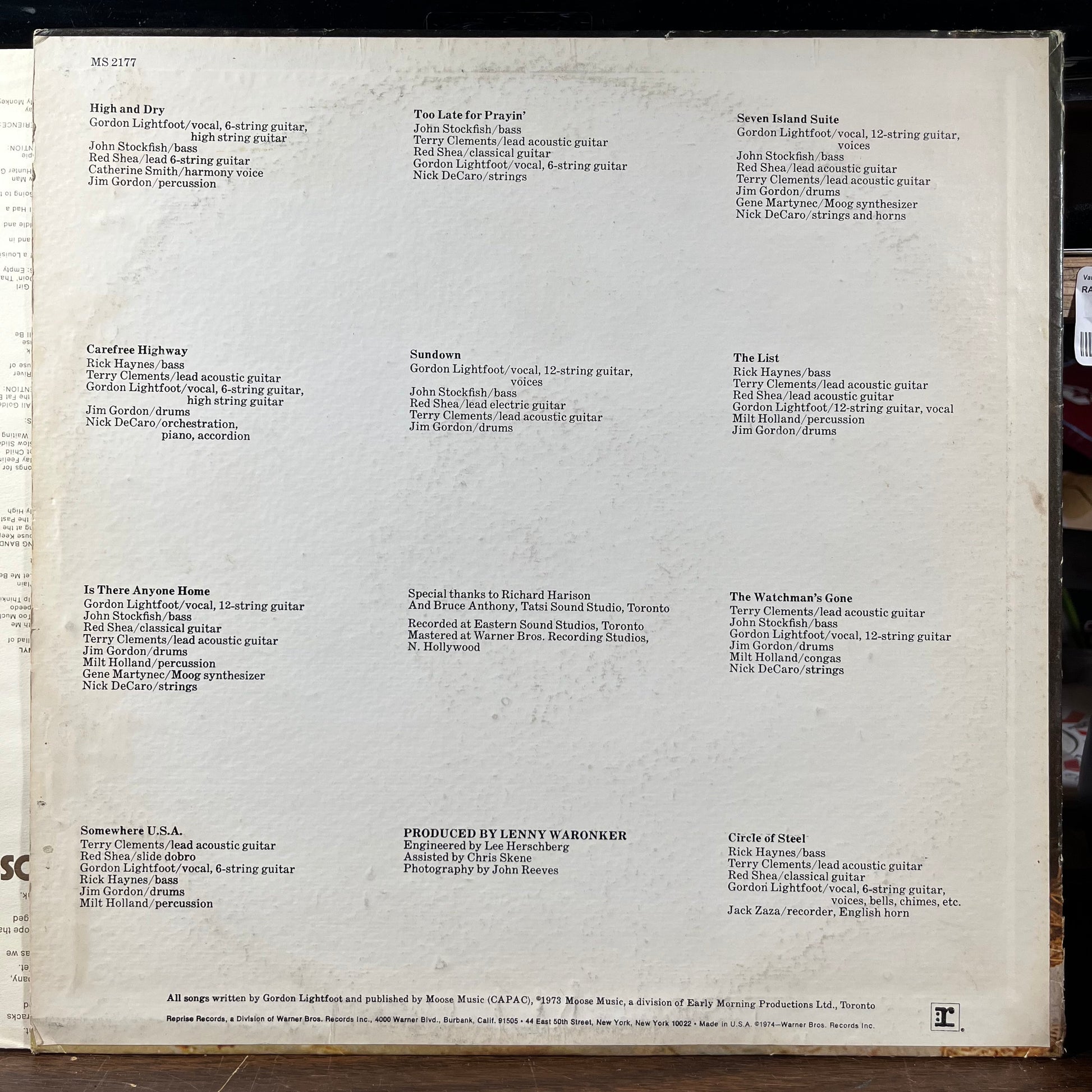 Sundown (VINYL) | Excellent (EX) Excellent (EX) - FOLK / USED *EXCELLENT*