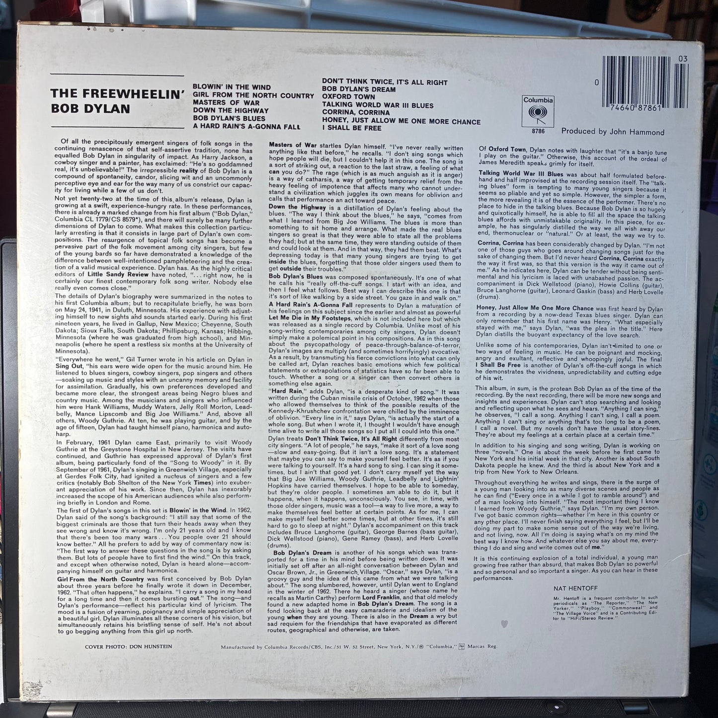 The Freewheelin' Bob Dylan (VINYL) | Excellent (EX) Excellent (EX) - FOLK / USED *EXCELLENT*