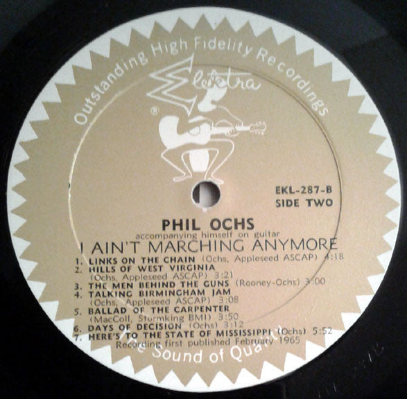 Phil Ochs - I Ain't Marching Anymore (VINYL LP ELEKTRA EKS- 7287 2010) | - FOLK / USED *NEAR MINT-*