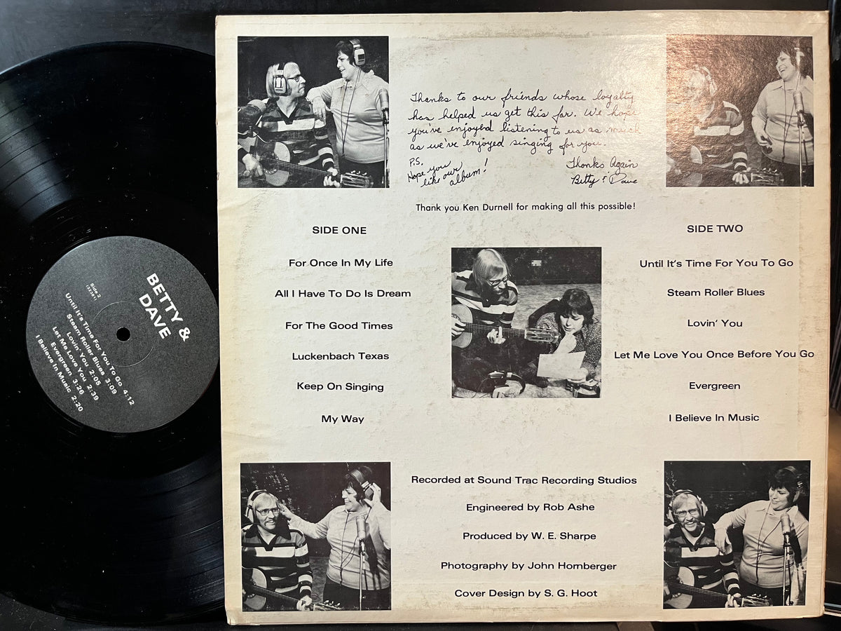 Betty & Dave - We Believe In Music! (VINYL LP NOT ON LABEL 32381) | USED Near Mint- (NM-) Very Good Plus Plus (VG++) - FOLK / USED *NEAR MINT-*