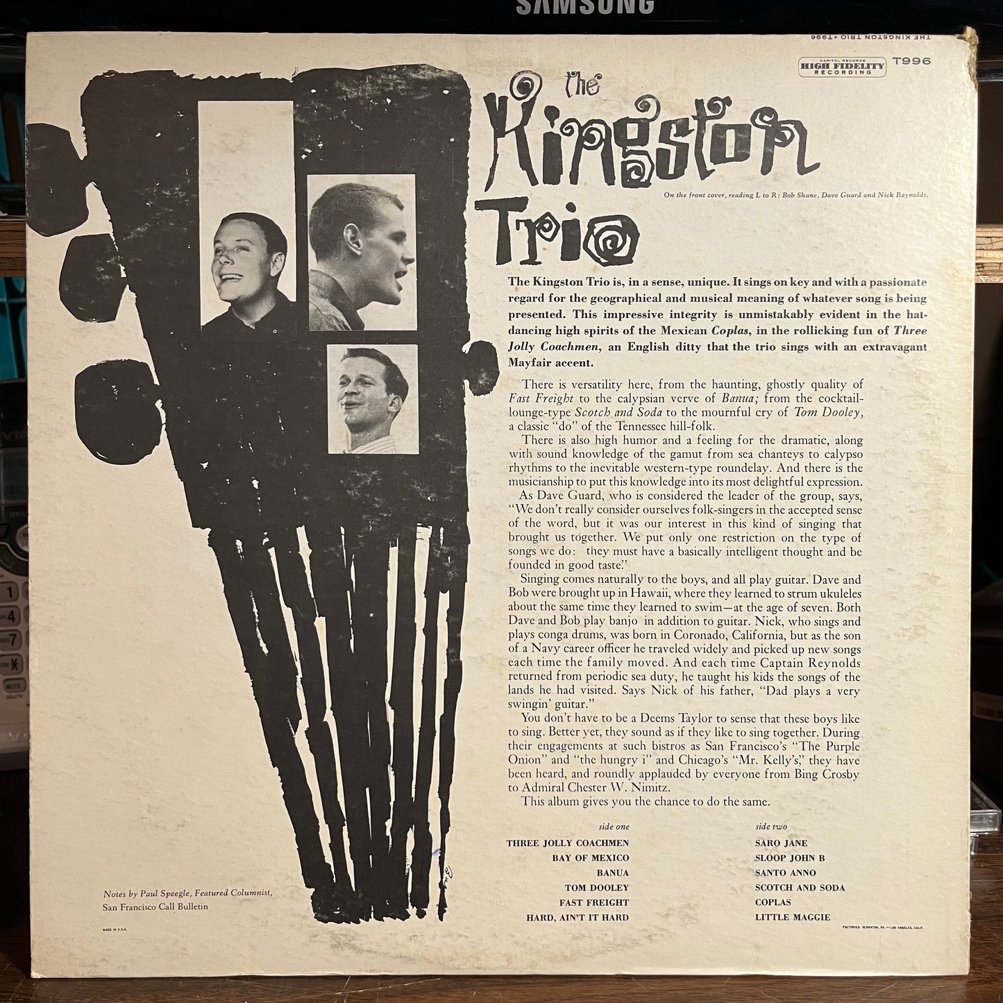 The Kingston Trio (VINYL) | Near Mint- (NM-) Near Mint- (NM-) - FOLK / USED *NEAR MINT-*