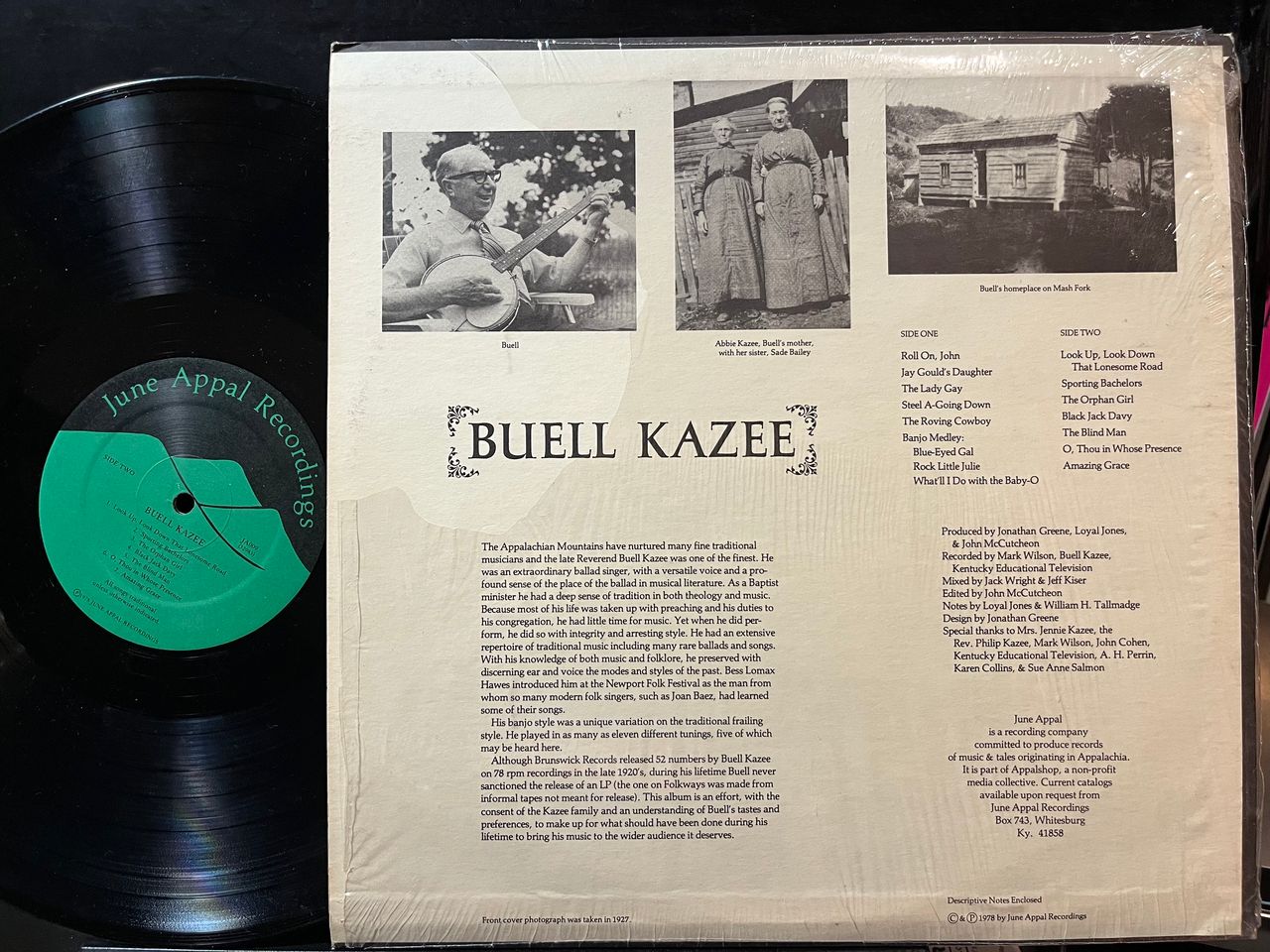 Buell Kazee - Buell Kazee (VINYL) | Near Mint (NM) Near Mint (NM) - FOLK / USED *NEAR MINT*