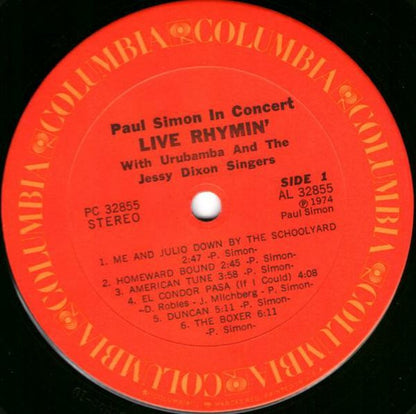 Paul Simon In Concert Live Rhymin' (VINYL) | Near Mint (NM) Near Mint (NM) - FOLK / USED *NEAR MINT*