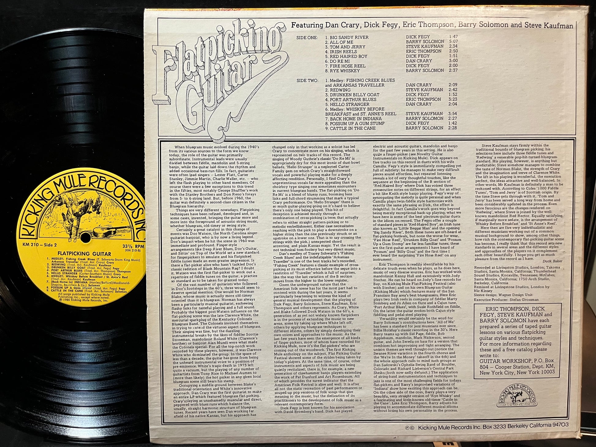Various - Flatpicking Guitar (VINYL LP KICKING MULE KM 210 1980) | USED Near Mint (NM or M-) Near Mint (NM) - FOLK / USED *NEAR MINT*