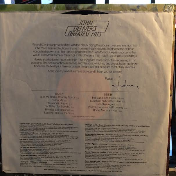 John Denver's Greatest Hits (VINYL) | Near Mint (NM or M-) Near Mint (NM or M-) - FOLK / USED *NEAR MINT*