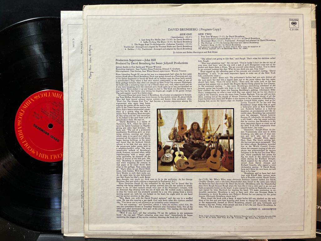 David Bromberg - David Bromberg (VINYL) | Near Mint (NM or M-) Excellent (EX) - FOLK / USED *NEAR MINT*