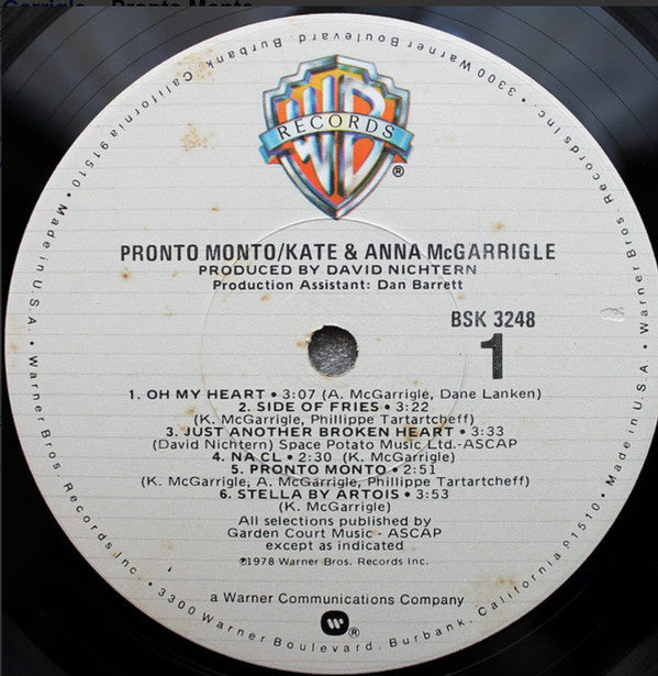 Kate & Anna McGarrigle - Pronto Monto *WINCHESTER* | Near Mint (NM) Near Mint (NM) - FOLK / USED *NEAR MINT*