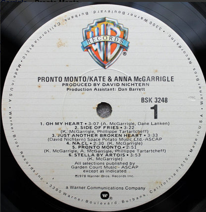 Kate & Anna McGarrigle - Pronto Monto *WINCHESTER* | Near Mint (NM) Near Mint (NM) - FOLK / USED *NEAR MINT*