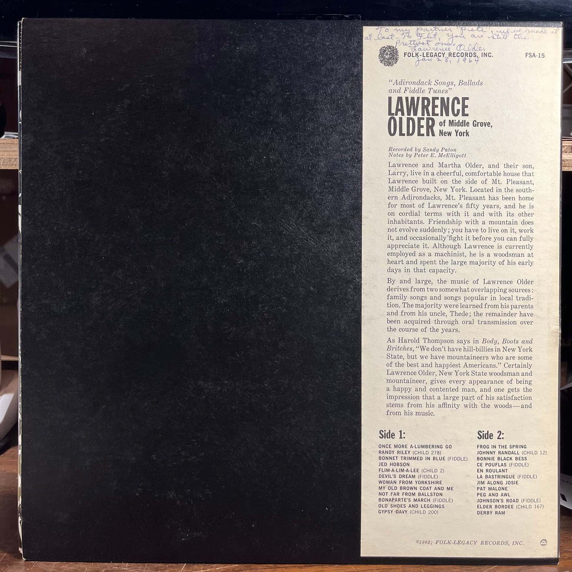 Lawrence Older Of Middle Grove, New York (VINYL) | Near Mint (NM or M-) Near Mint- (NM-) - FOLK / USED *NEAR MINT*