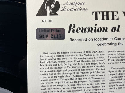 Reunion At Carnegie Hall - 1963 (VINYL) | Near Mint (NM) Excellent+ (EX+) - FOLK / USED *NEAR MINT*