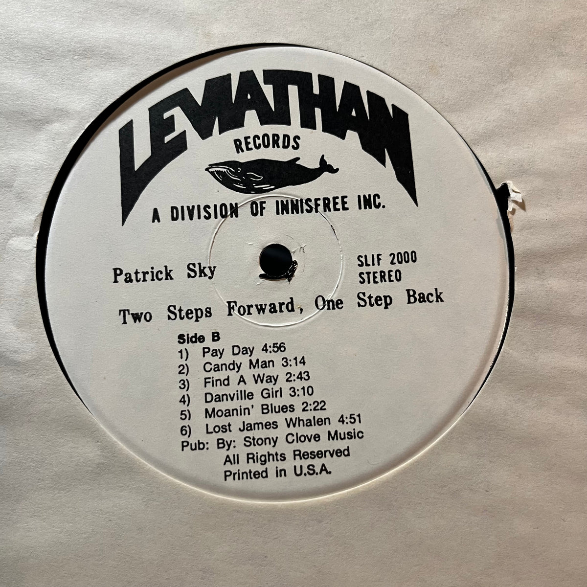 Patrick Sky - Two Steps Forward, One Step Back (VINYL LP) | USED Near Mint (NM or M-) Excellent+ (EX+) - FOLK / USED *NEAR MINT*