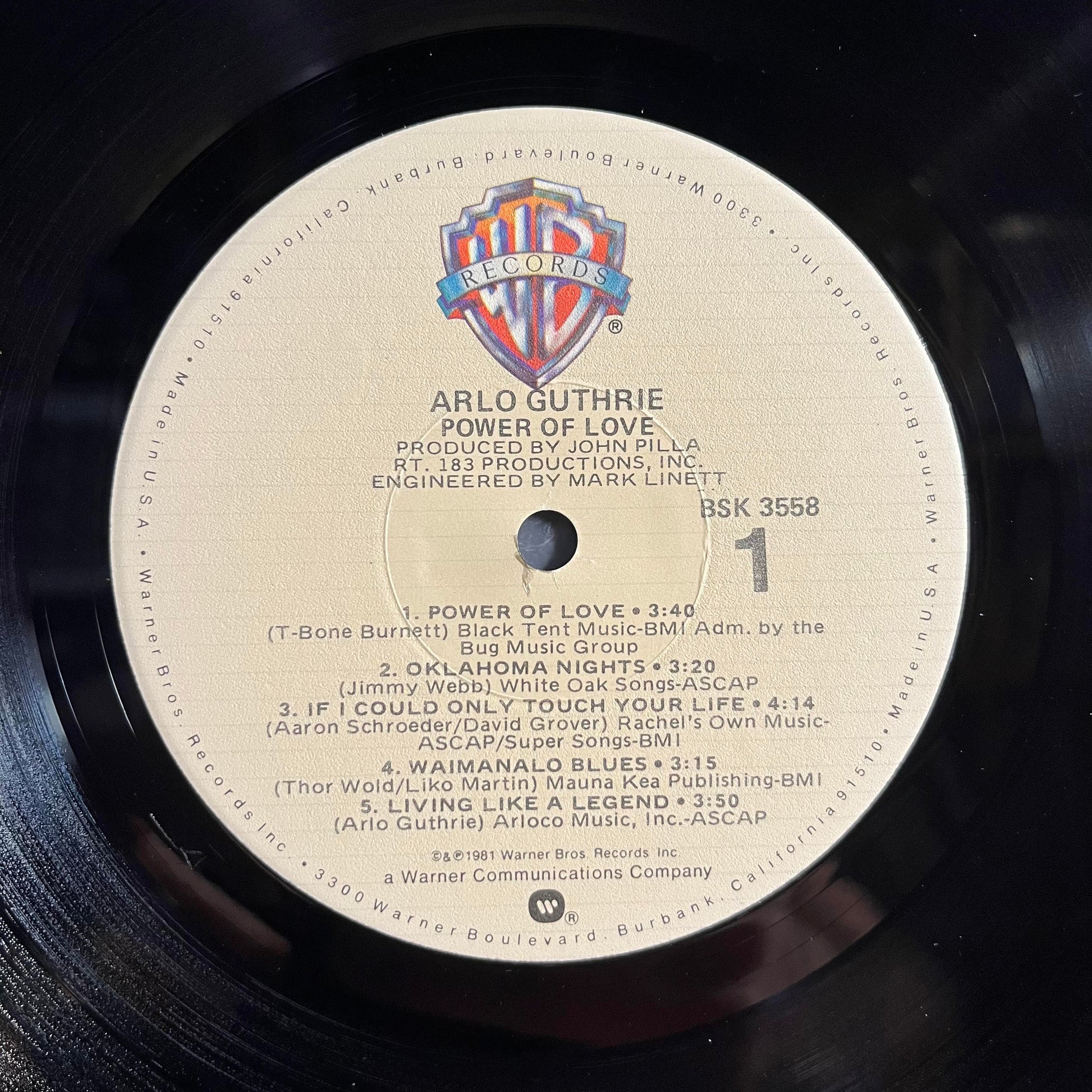 Arlo Guthrie - Power Of Love *PROMO/WINCHESTER* | Near Mint (NM) Excellent (EX) - FOLK / USED *NEAR MINT*