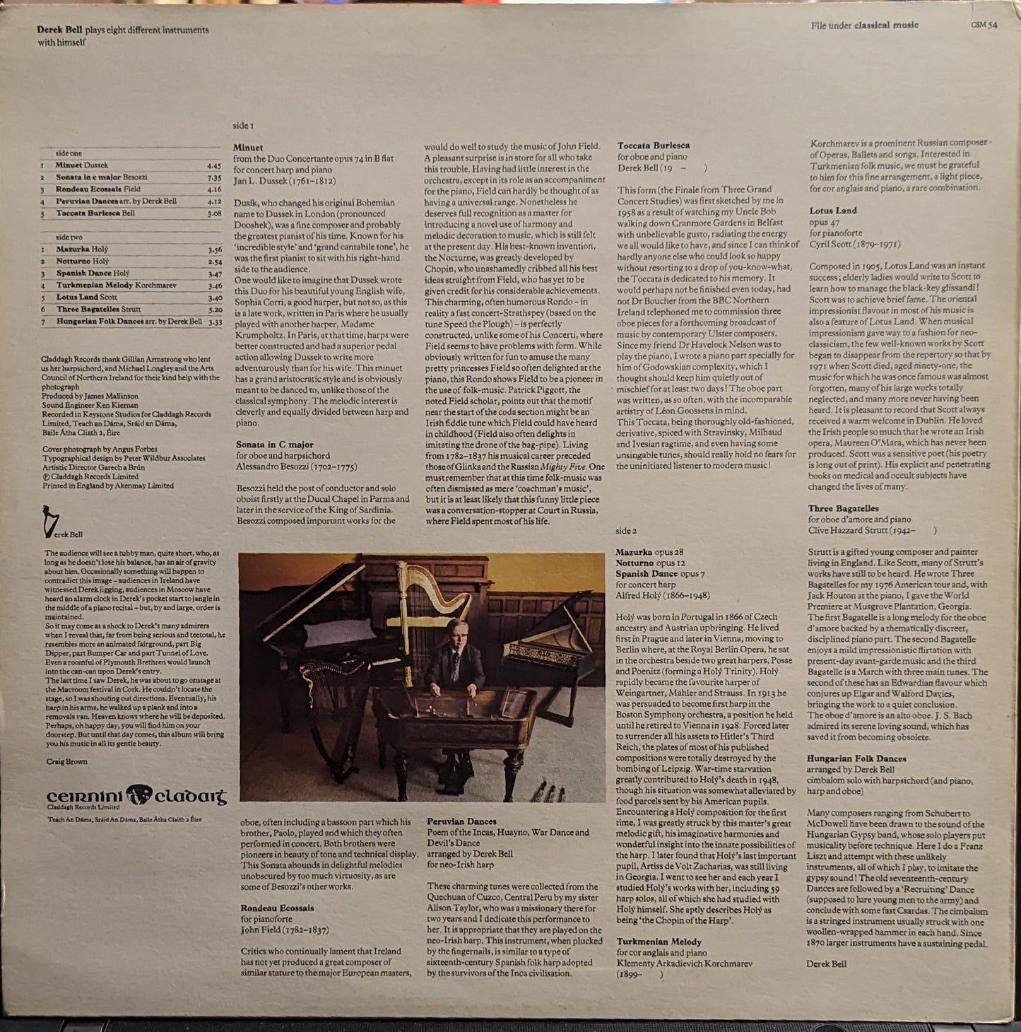 Derek Bell - Derek Bell Plays With Himself | Near Mint (NM) Near Mint (NM) - FOLK / USED *NEAR MINT*