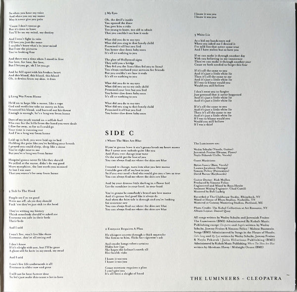 The Lumineers - Cleopatra (BLUE MARBLED VINYL LP DUALTONE 80302-01738-11 2022) | - FOLK / USED *NEAR MINT*