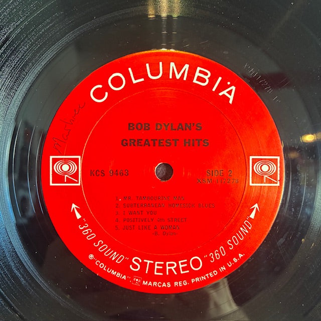 Bob Dylan's Greatest Hits (VINYL) | Very Good Plus (VG+) Very Good Plus (VG+) - FOLK / USED *VERY GOOD+*