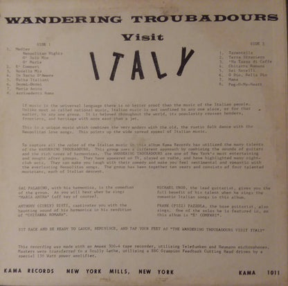 Wandering Troubadours - Visit Italy | Very Good Plus (VG+) Very Good Plus (VG+) - FOLK / USED *VERY GOOD+*