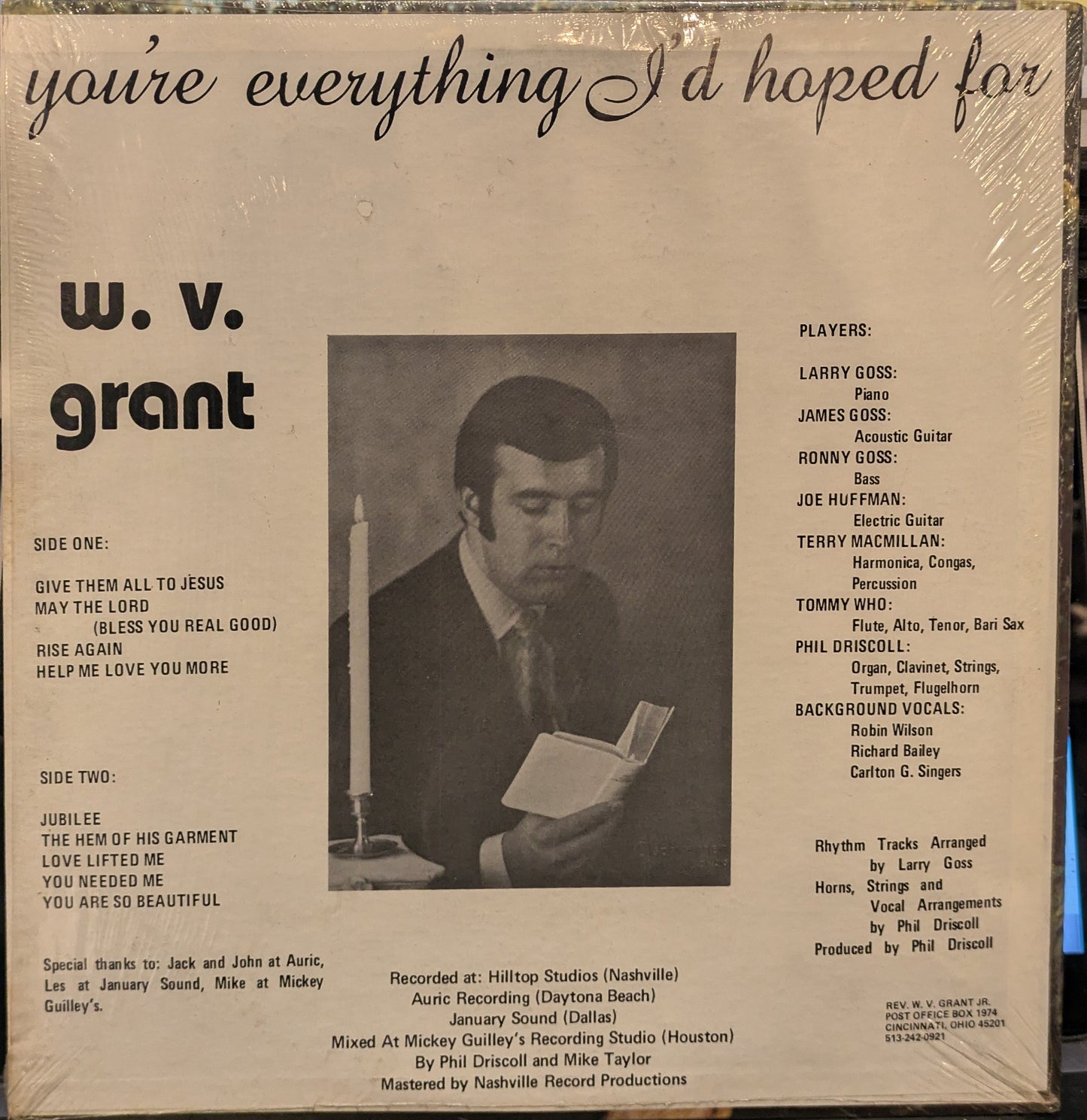 W.V. Grant, Jr. - You're Everything I'd Hoped For | Very Good Plus (VG+) Near Mint (NM) - FOLK / USED *VERY GOOD+*