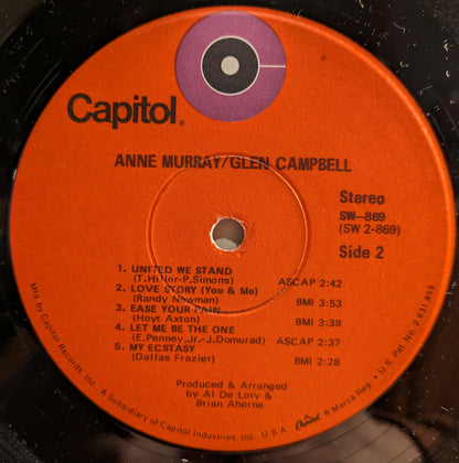 Anne Murray - Anne Murray / Glen Campbell | Very Good Plus (VG+) Excellent+ (EX+) - FOLK / USED *VERY GOOD+*
